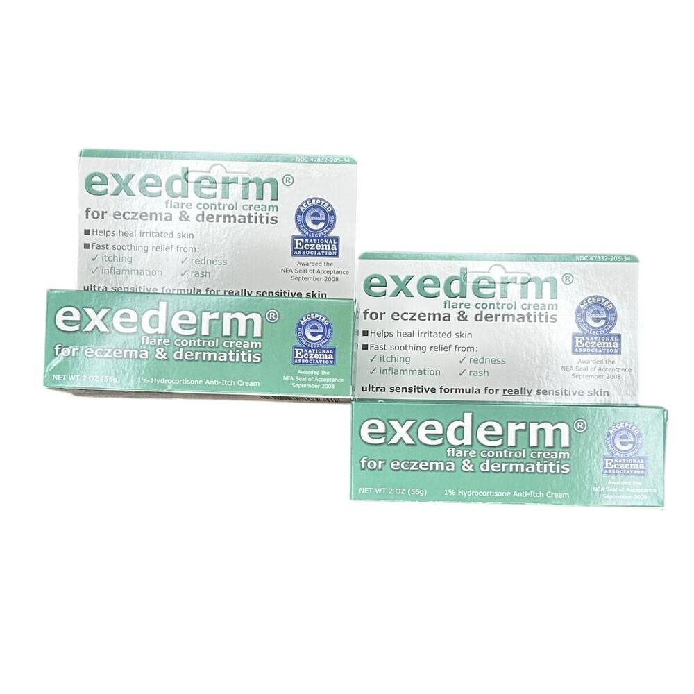 Exederm Flare Control Cream for Eczema & Dermatitis Anti-Itch 2oz (10/25) x 2